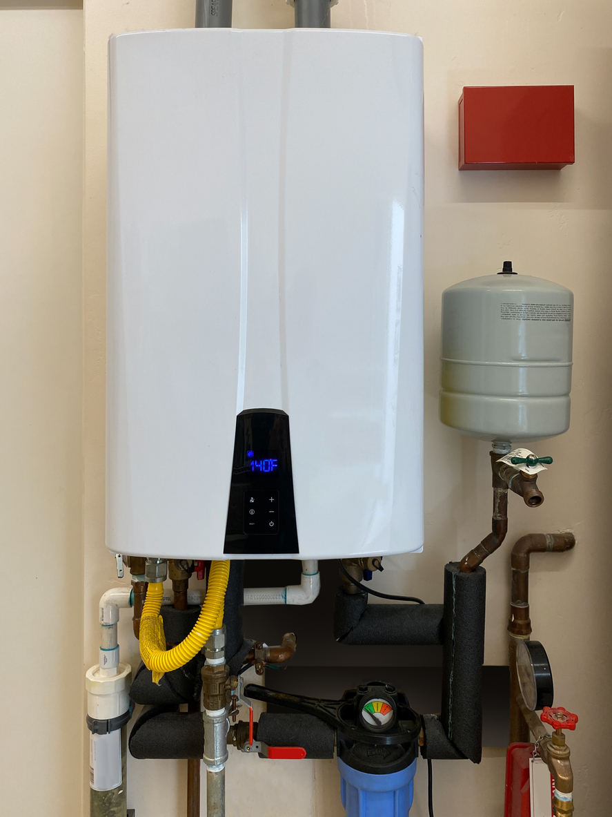 tankless water heater installed